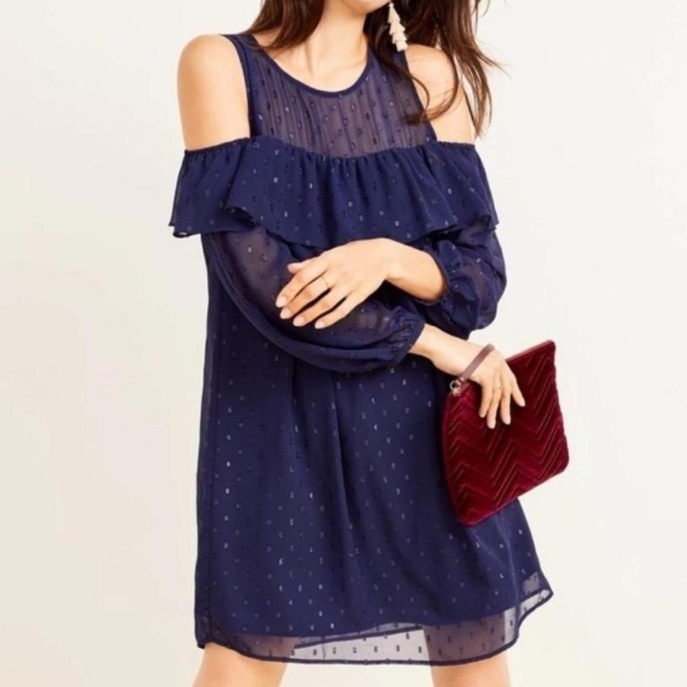 Navy Blue Old Navy Cold Shoulder Women's Dress